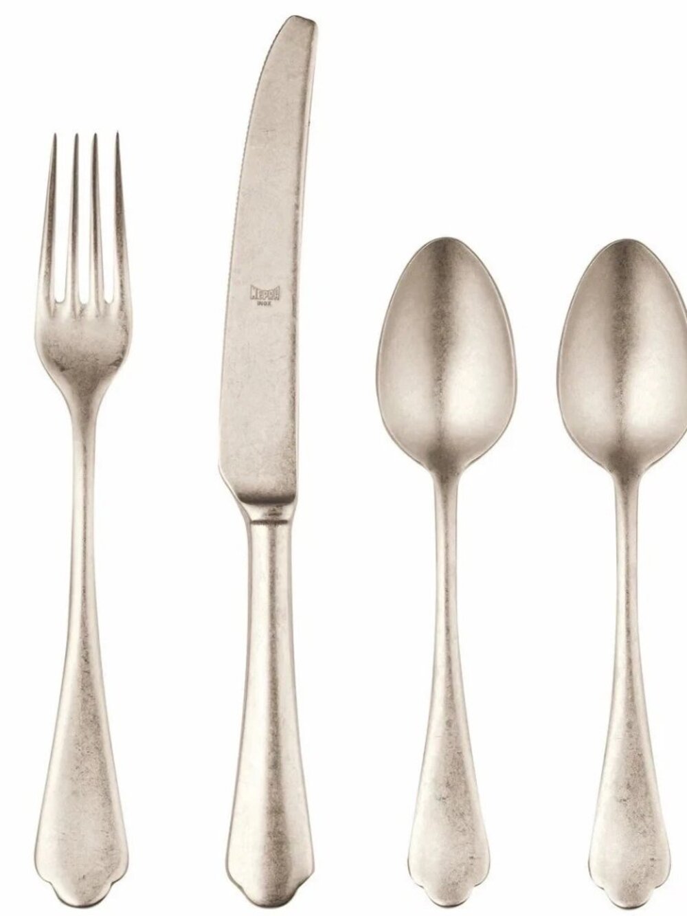 Mepra Cutlery Set 6 Pieces Dolce Vita Pewter Champagne Flatware - Italian Made